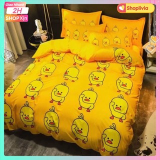 Ga trải giường Mẫu vịt vàng,đủ kích thước 1m,1m2,1m4,1m5,1m6,1m8