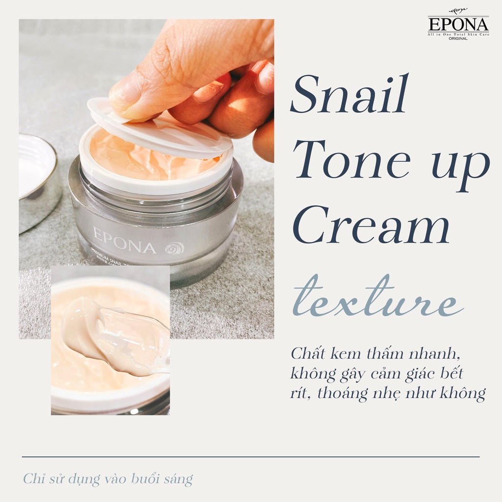 Mẫu Dùng Thử Kem Dưỡng Trắng Nâng Tone Epona Premium Snail Tone Up Cream SPF 30 PA++ 1ml