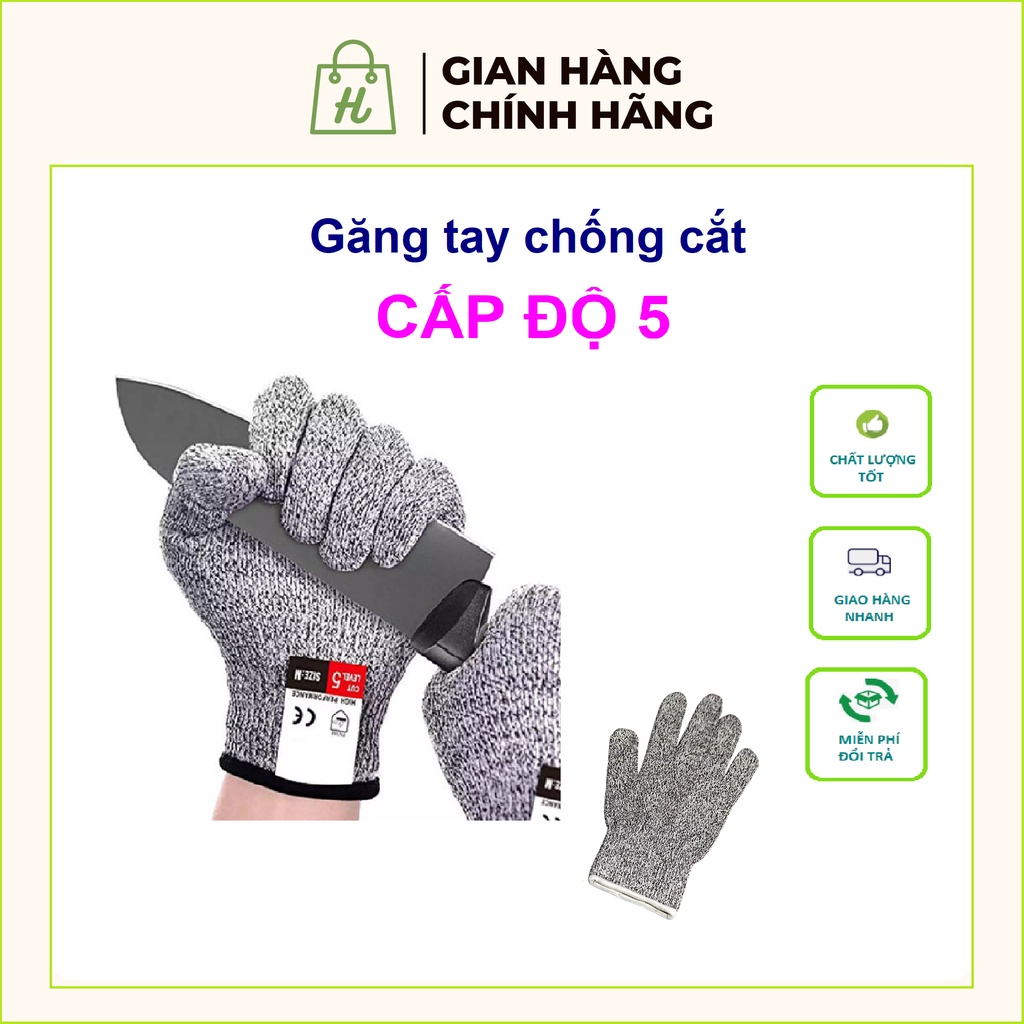 Bộ găng tay chống cắt an toàn Găng tay bảo hộ siêu nhẹ chống cắt cấp độ 5 (1 bộ 2 cái) Hàng nhập khẩu nội địa