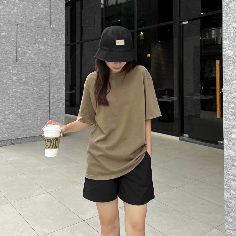 Áo thun unisex thời trang VA basic tee phông trơn nam nữ tay lỡ oversize form rộng