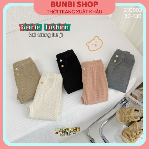 Quần dài thu đông cho bé,quần nhung tăm dày dặn cao cấp 5 màu BERINE (8-20KG) cho bé trai bé gái