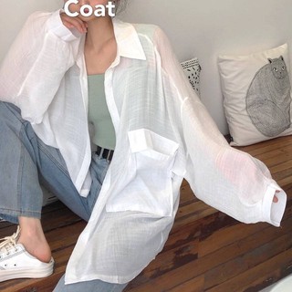 Áo Sơ Mi Chống Nắng Dáng Rộng Vải Cotton Lanh Kiểu Hàn Quốc Thiết Kế Đơn Giản Cho Nữ