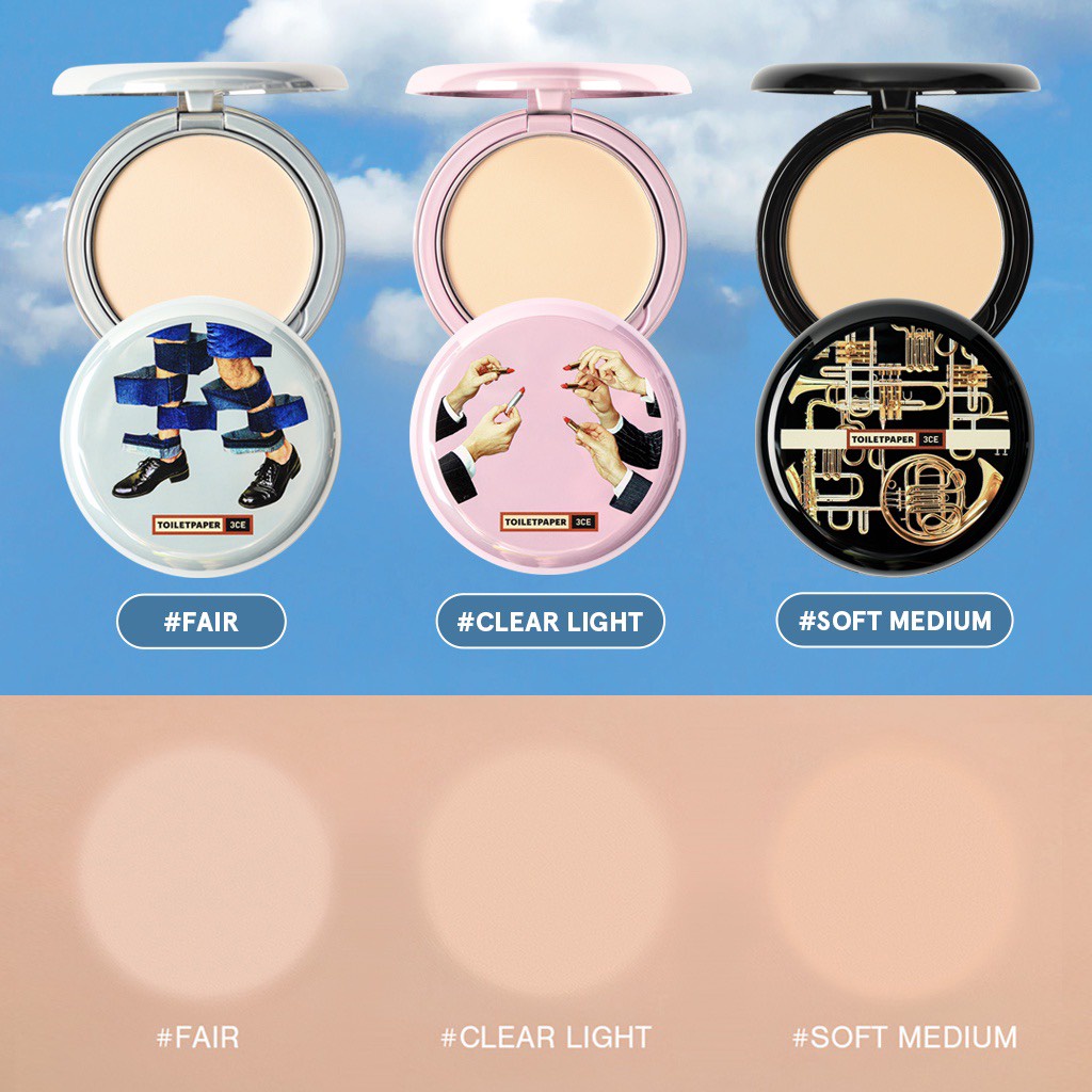 CÓ SẴN [3ce X Toiletpaper) Phấn Phủ Nén Kiềm Dầu 3ce Makeup Fix 9g