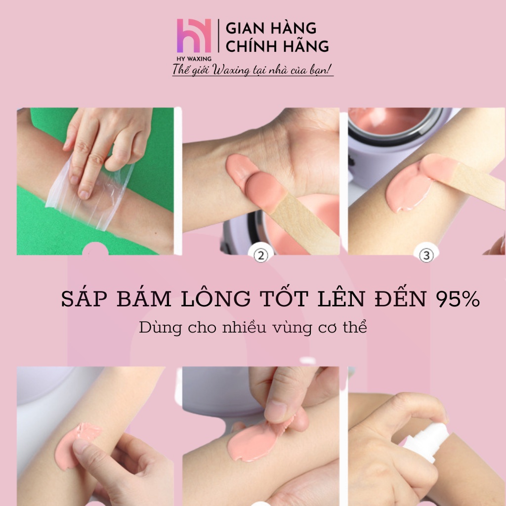 [CHE TÊN] Set Nồi Nấu Sáp Wax Lông Pro100 Đen + 100gr Sáp Cao Cấp Siêu Bám Lông Tặng Kèm Que HY WAXING