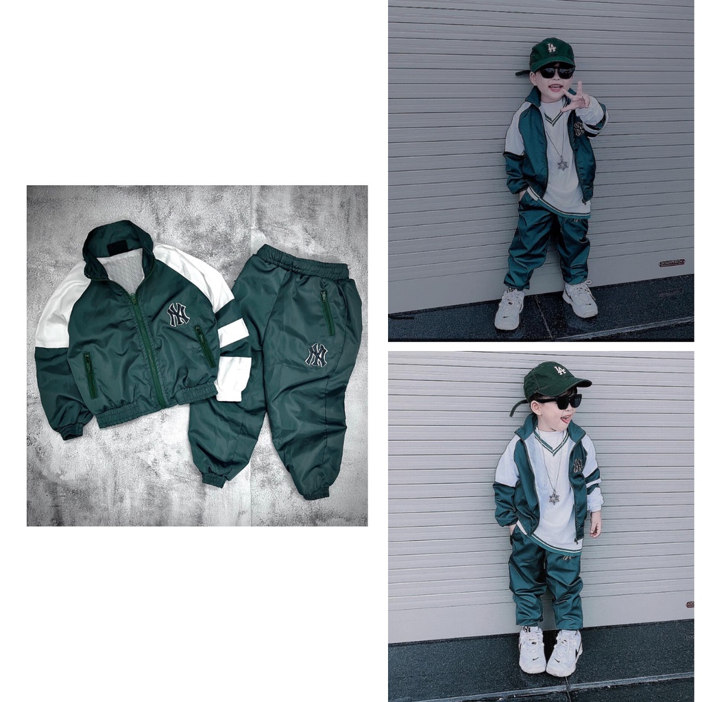 Bộ gió thể thao mlb-ny cho bé trai-gái(9-40kg)from rộng thời trang cá tính
