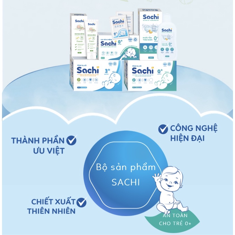 Gạc rỡ lưỡi SACHI kháng khuẩn, chống nấm bảo vệ lưỡi, nướu răng miệng cho bé, Hộp 30 gói