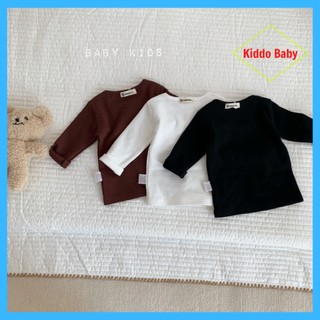 Áo Cotton Dài Tay Cho Bé Màu Trơn A04