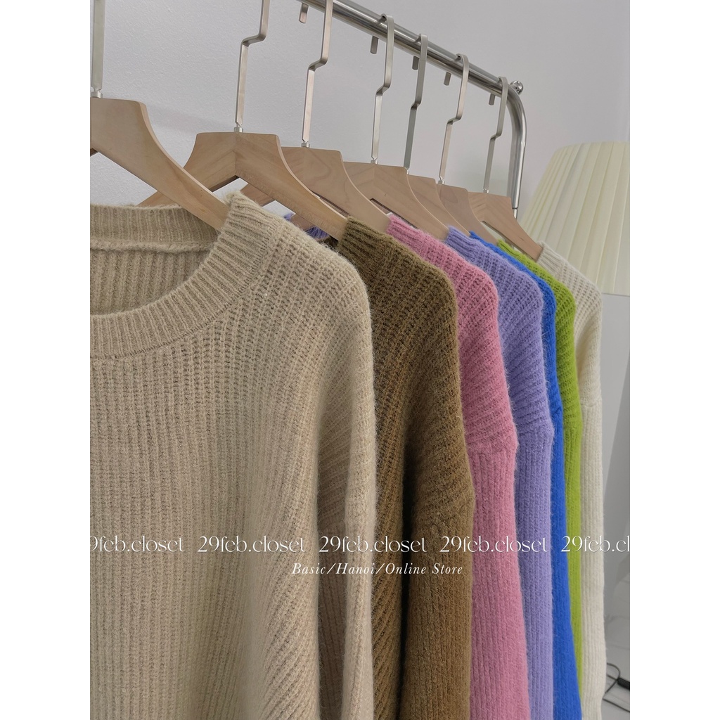 Áo len gân cổ tròn 8 màu - 29feb.closet - A152