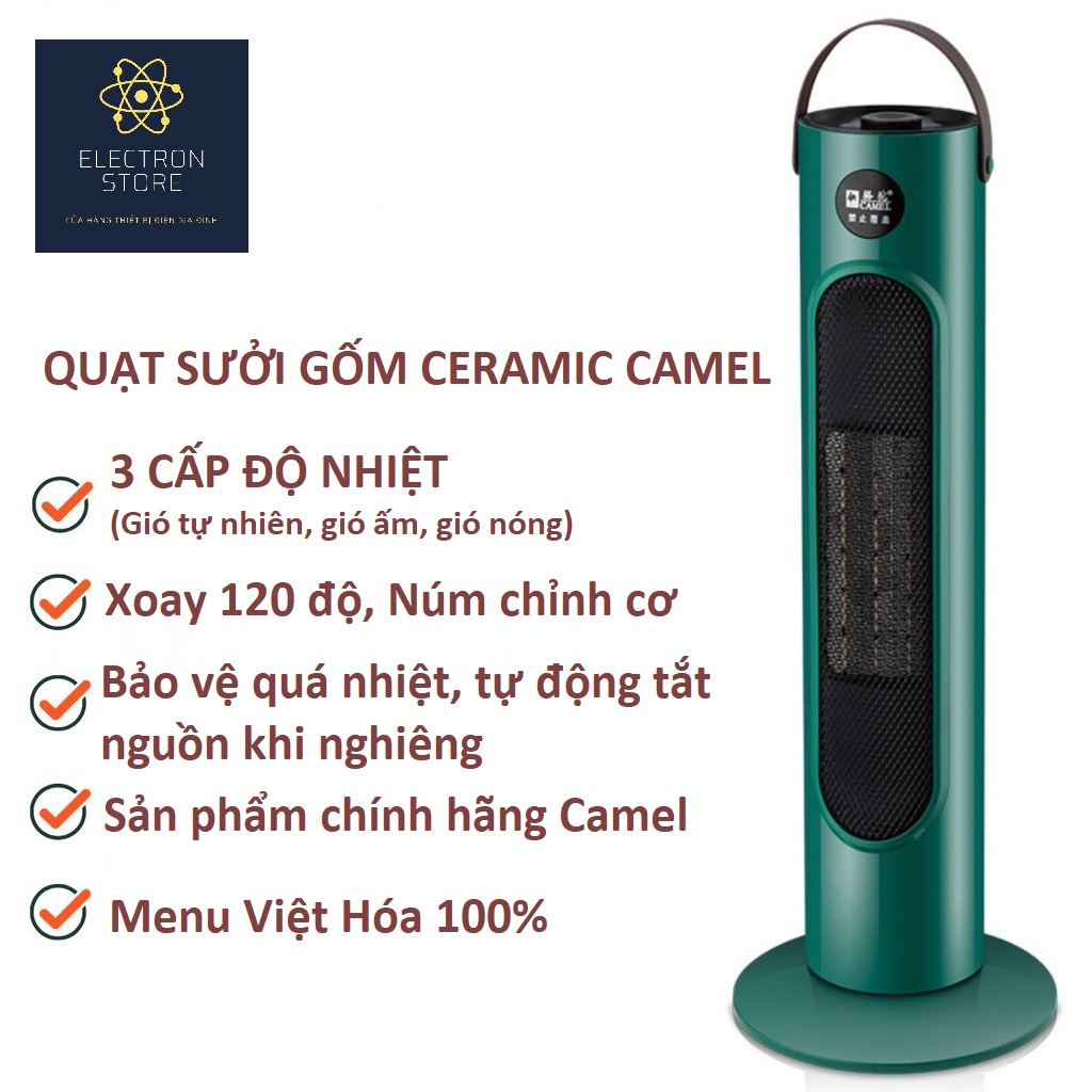 Quạt Sưởi, Máy Sưởi Gốm Ceramic hãng Camel Bảo hành 6 tháng