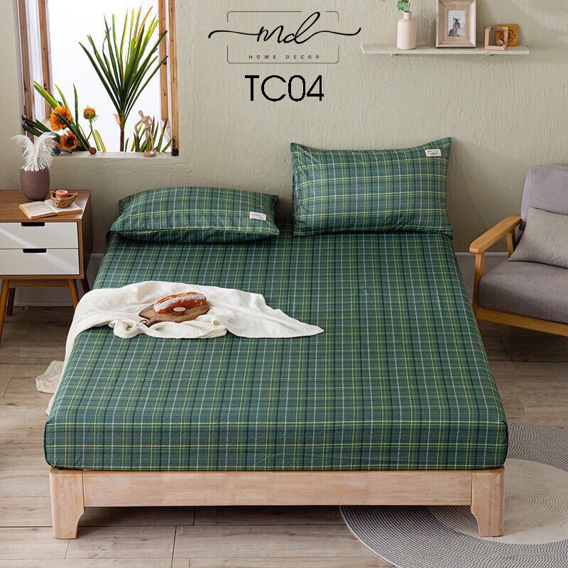 Bộ ga vỏ gối cotton tici MD.DECOR mẫu siêu đẹp miễn phí may bo chun mọi kích thước M4,M6,M8