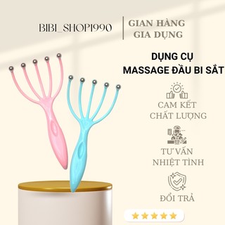 Dụng cụ massage đầu hình bàn tay 5 nhánh gắn bi sắt (MD5B)