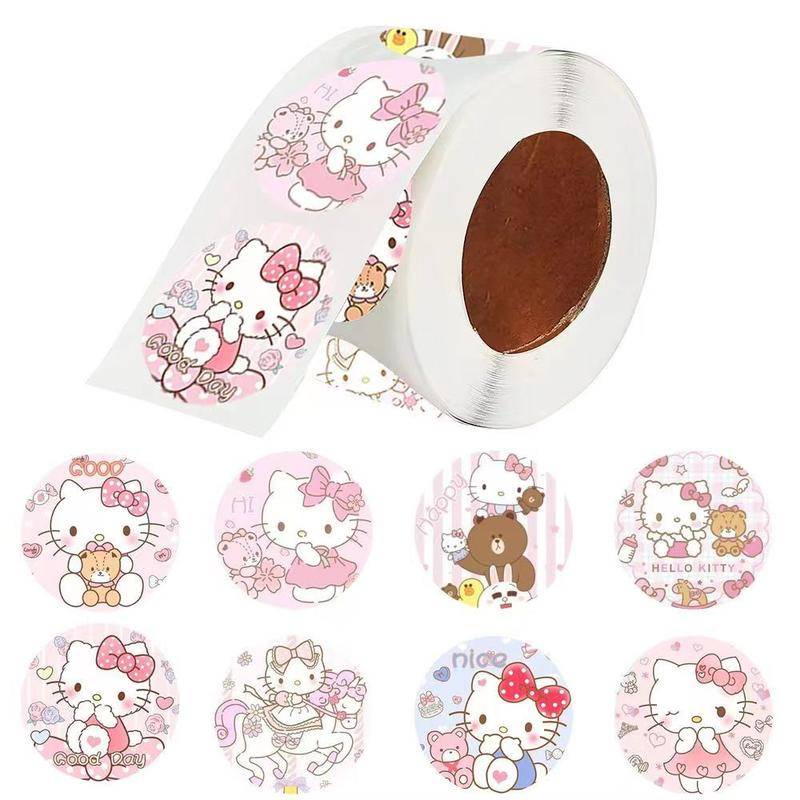 SANRIO Cuộn 500 Sticker Hoạt Hình My Melody Cinnamoroll Kuromi Dán Trang Trí Laptop