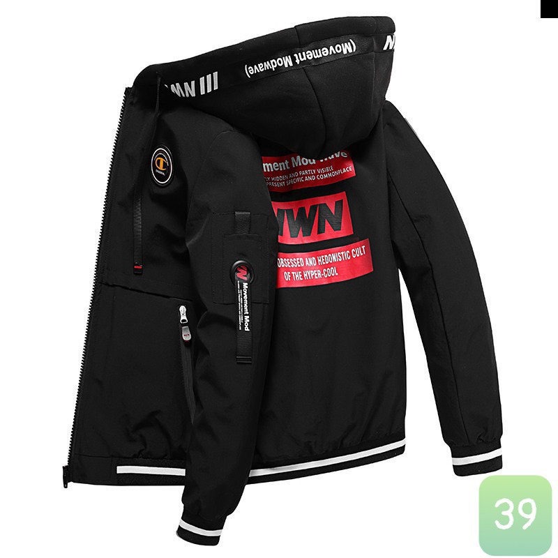 Mã Số AKD 39 Áo Gió Nam màu đen phối nón in chữ chất liệu dù gió 2 lớp cao cấp chuẩn from dáng cho nam đủ size