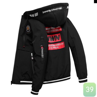 Mã Số AKD 39 Áo Gió Nam màu đen phối nón in chữ chất liệu dù gió 2 lớp cao cấp chuẩn from dáng cho nam đủ size