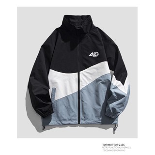 Áo khoác nam unisex cổ đứng vải dù 2 lớp phối màu độc lạ AT7