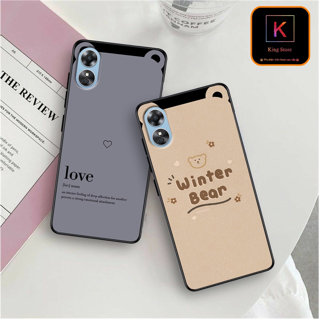 Ốp lưng Oppo A17 - A17k in hình tai thỏ - Chất liệu TPU cao cấp