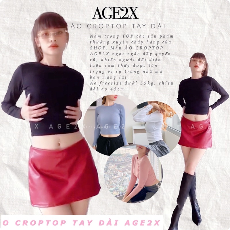 Áo Croptop Tay Dài Ôm Body tạo nét sexy thanh lịch cho girl sành điệu