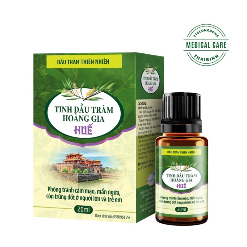 Tinh Dầu Tràm Huế Hoàng Gia Nguyên Chất Đậm Đặc Dùng Được Cho Trẻ Sơ Sinh (Lọ 20Ml)