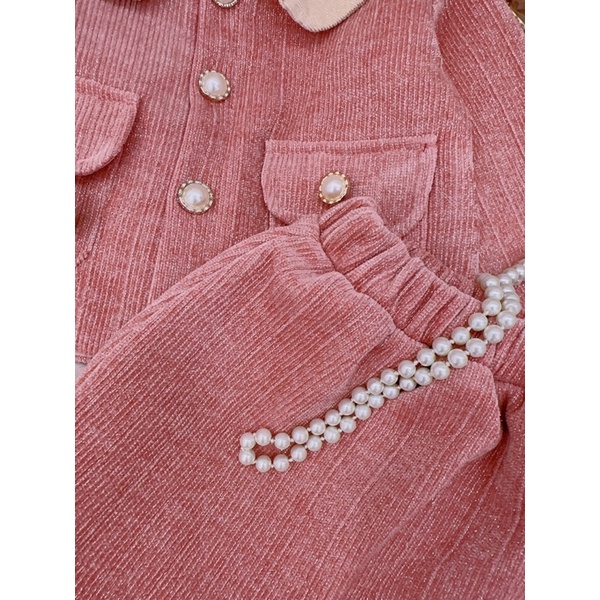 Set váy nhung kim tuyến cao cấp cho bé gái