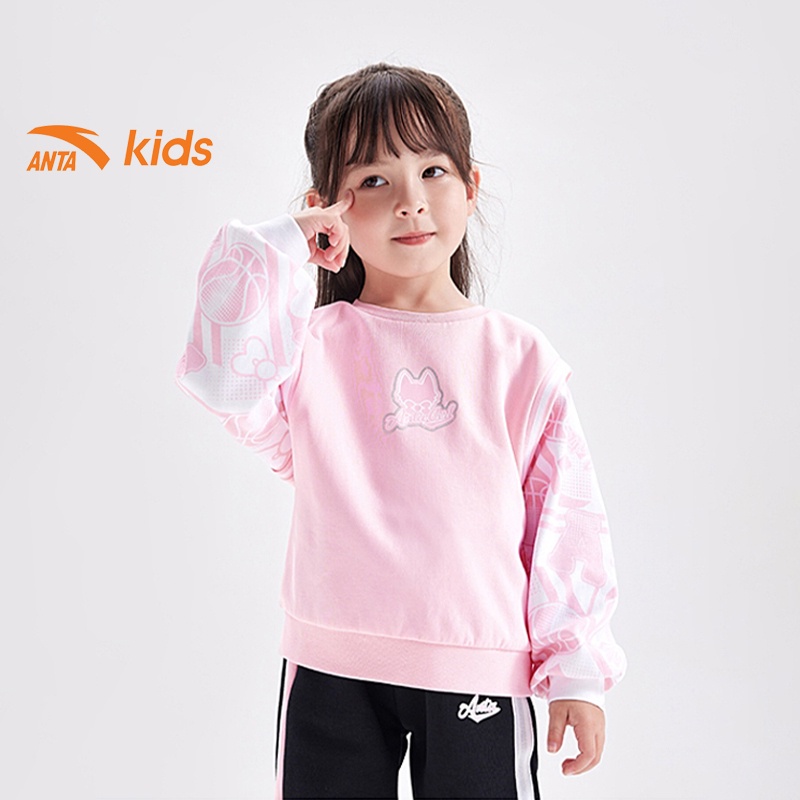 Áo nỉ thời trang bé gái Anta Kids 362239708