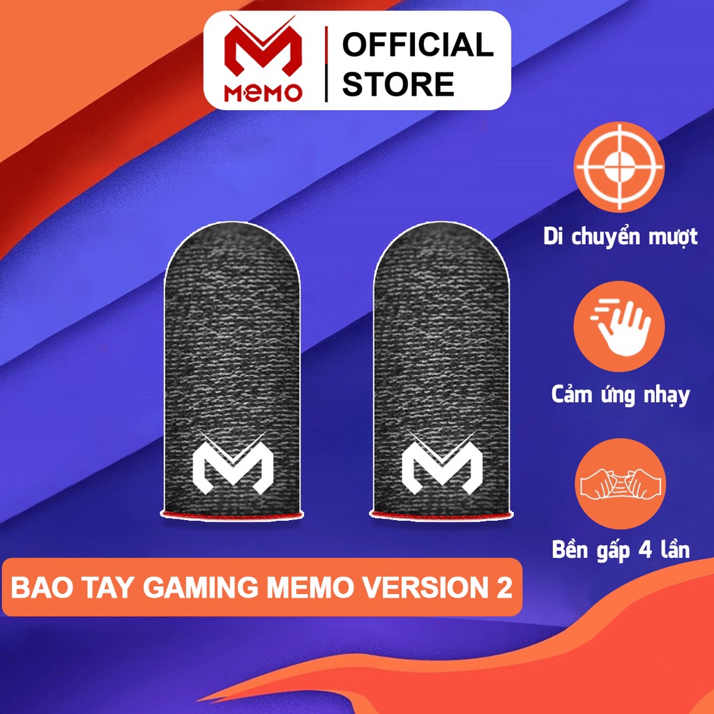 Bao tay chơi game MEMO sợi carbon cao cấp chống mồ hôi ngón tay di chuyển mượt cảm ứng nhạy chơi liên quân PUBG FF ROS