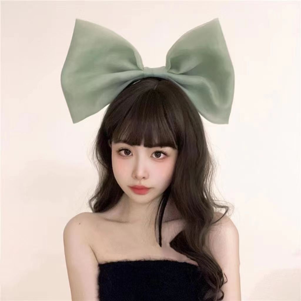 Băng Đô Vải Lưới Thắt Nơ Lớn Thời Trang Hàn Quốc Cho Nữ