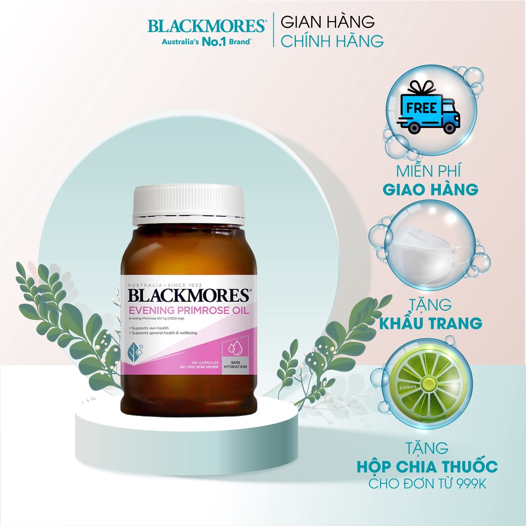 Tinh dầu hoa anh thảo Blackmores Evening Primrose Oil cân bằng nội tiết tố, giúp đẹp tóc, da, móng 190 viên của Úc