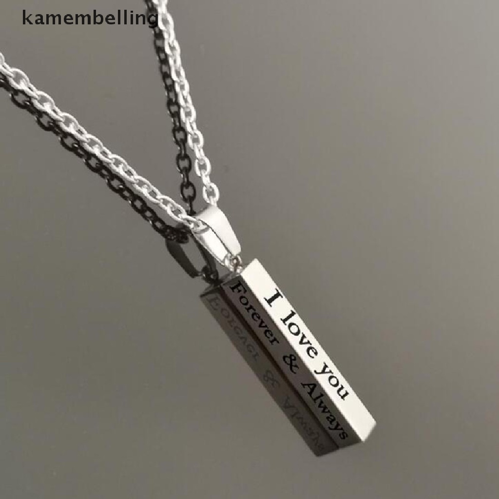 Vòng cổ Mặt Cột Điều Ước Bằng Thép Không Gỉ kamembelling I Love You Cho Người Yêu EN