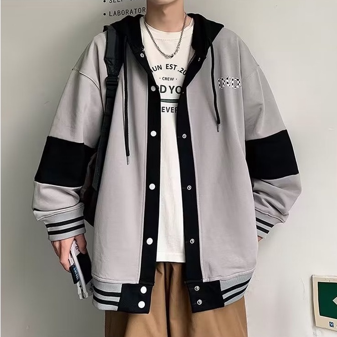 Áo Khoác Nam Dài Tay Có Mũ Vải Nhung Dày Màu Trơn Thời Trang Thu Đông Phong Cách Mới 2022