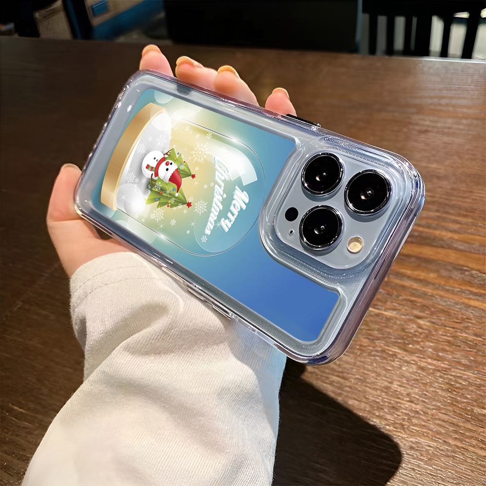 Ốp Điện Thoại Trong Suốt Họa Tiết Giáng Sinh Cho iphone 14promax 11 13 12 7Plus X XS Max