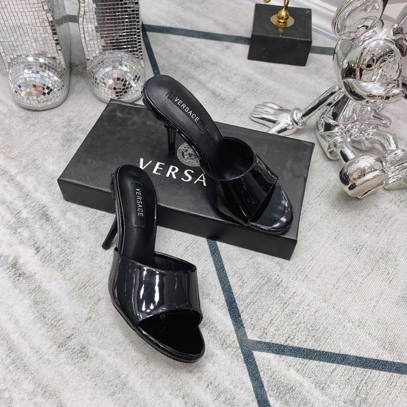 Guốc Versace Bóng Trắng Đen Full Size 35-39  -  By Anh Dinh Phuong