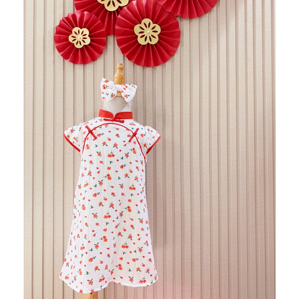 Ngọc Kids - Set váy sườn xám cho bé 6-25kg