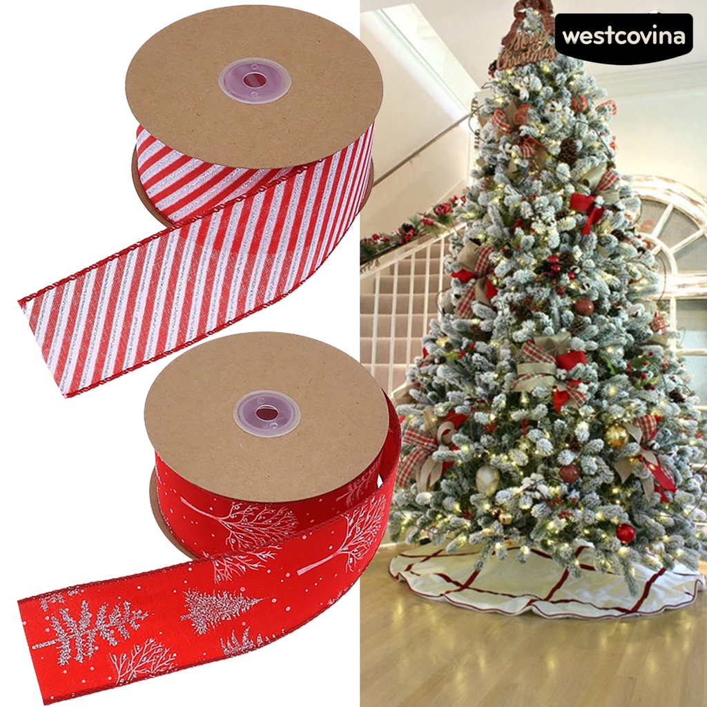 [Hot]☃Cuộn Dây Ruy Băng Dày 5cm In Họa Tiết Giáng Sinh Chống Rách Dùng Làm Quà Tặng DIY