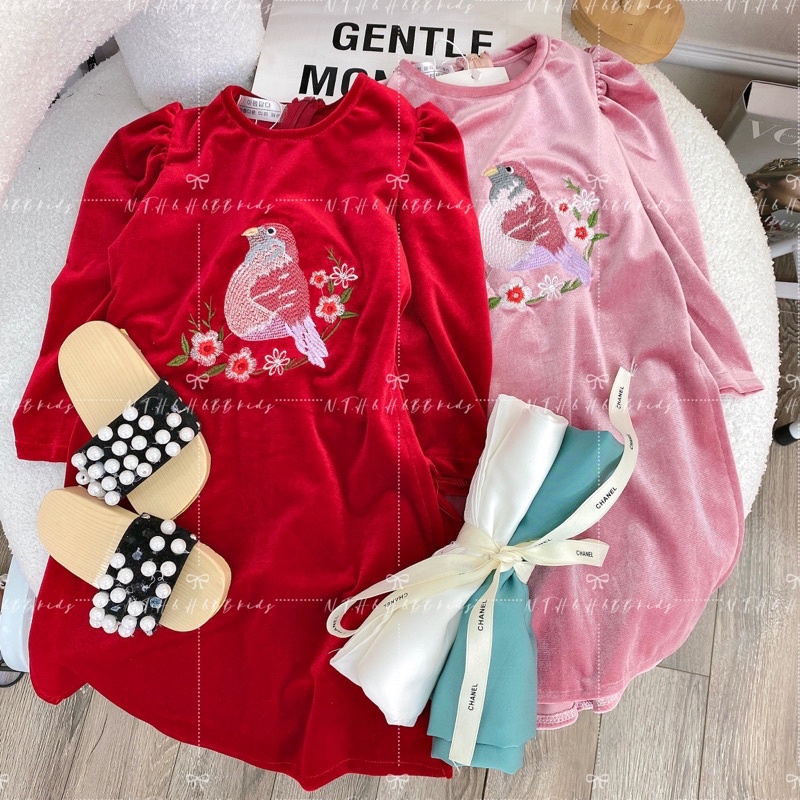 Sét áo dài nhung / cách Tân Tết cho bé gái 10-20kg