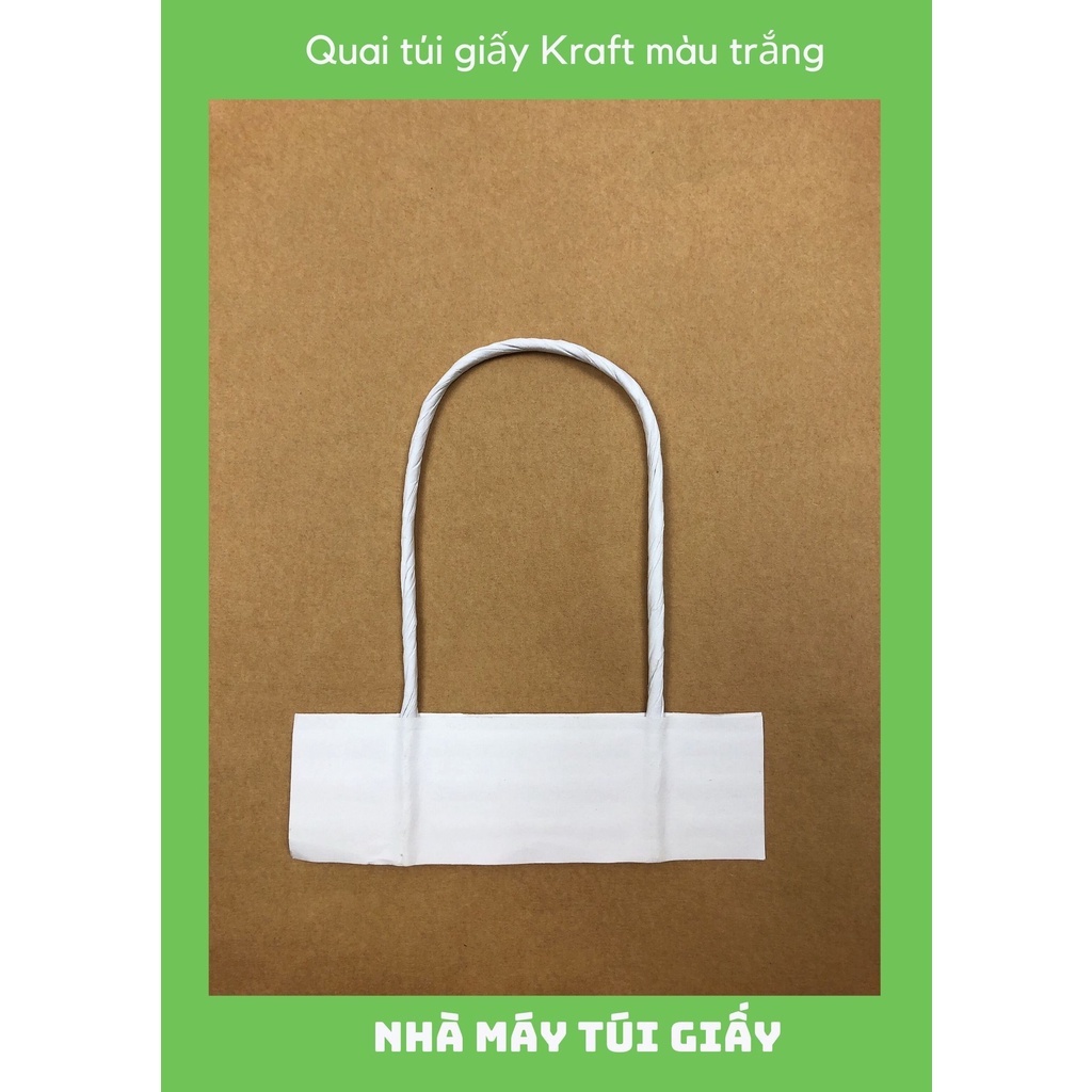 Quai túi giấy Kraft trắng