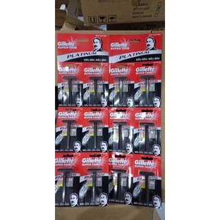 Vĩ 6 Dao cạo râu, bàn cạo râu gillette Super Thin đen lưỡi Platinum 1 cây