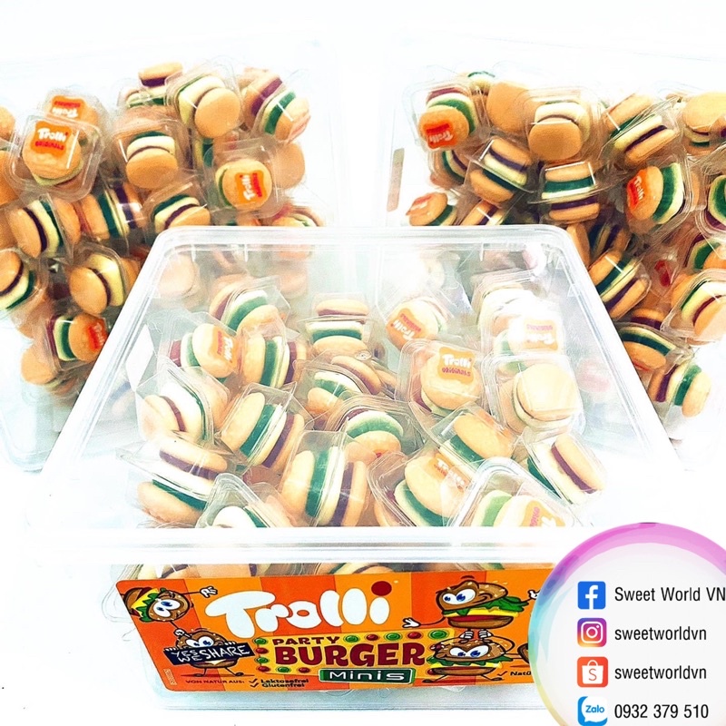 Kẹo dẻo hamburger Trolli (600g) - Đức