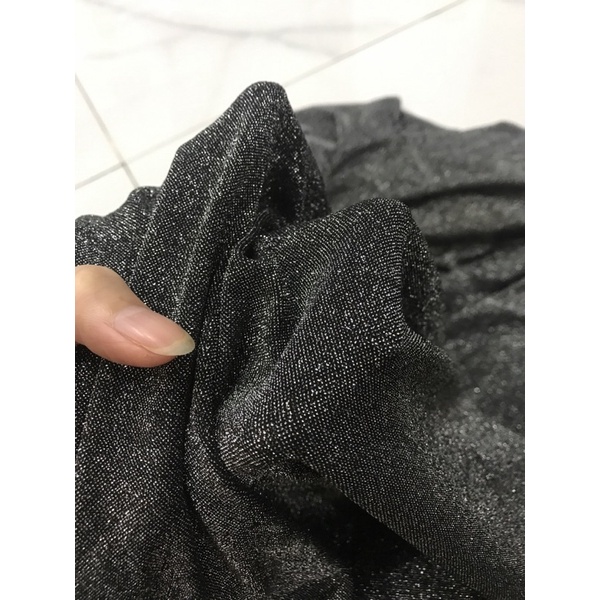 Vải thun nhũ kim tuyến xám bạc co dãn 4 chiều dày mềm rũ (khổ 1m6)may đầm kiểu đầm dạ hội đẹp thời trang