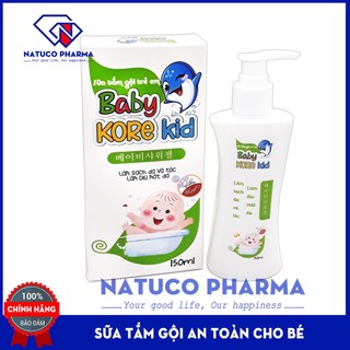 Sữa tắm gội cho trẻ em Baby Kore Kid - Hàng Chính hãng - an toàn cho làn da bé - Hộp 150ml