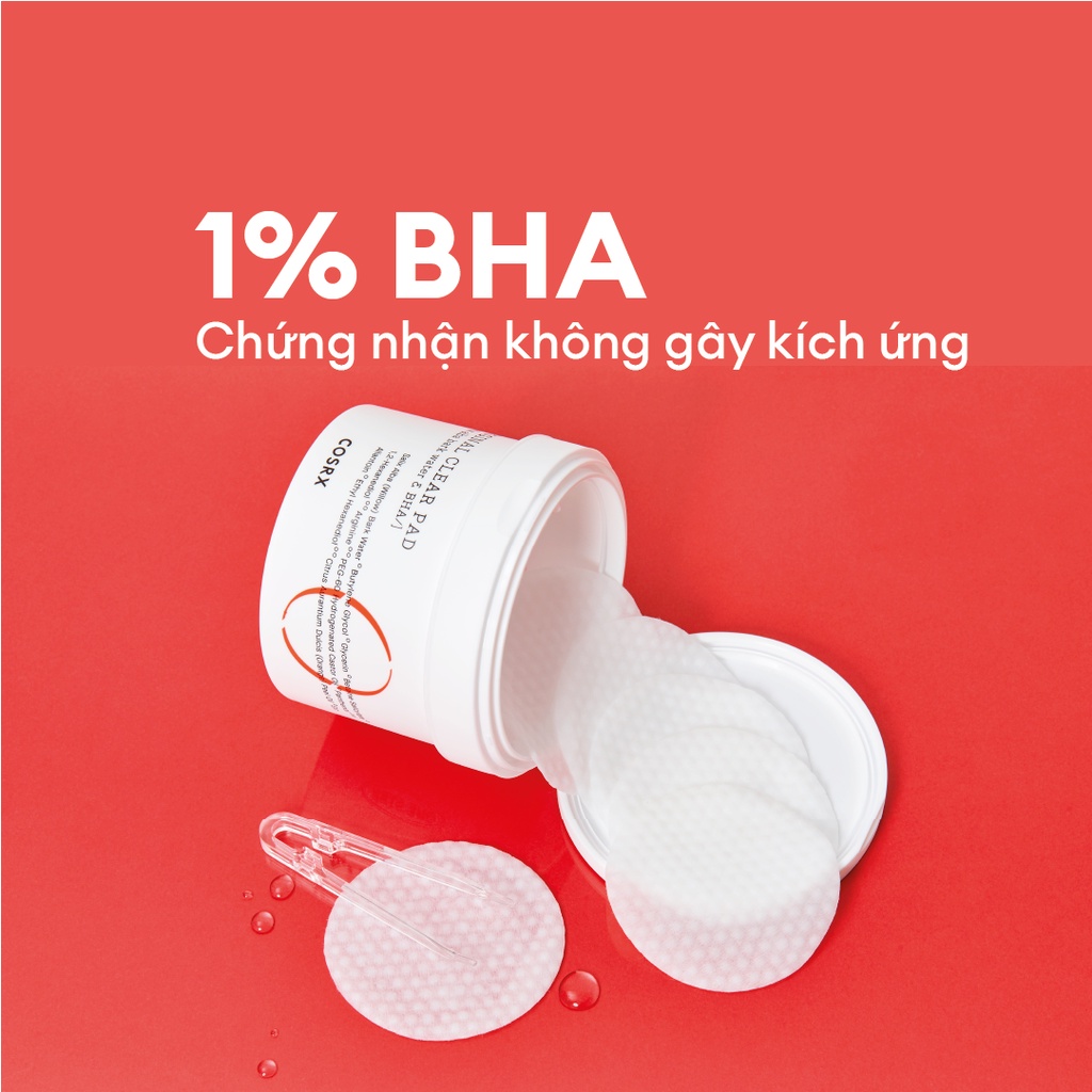 [Mã BMTTC60K giảm đến 60K đơn 50K] Bông Tẩy Tế Bào Chết Hoá Học 1% BHA COSRX One Step Original Clear Pad 70 Miếng