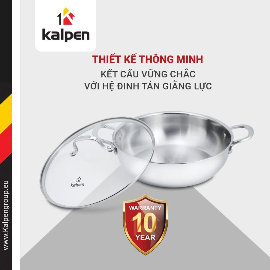 Chảo Lẩu Inox 304 Đúc Liền Nguyên Khối Kalpen KP-8528 Size 28cm Hàng Chính Hãng