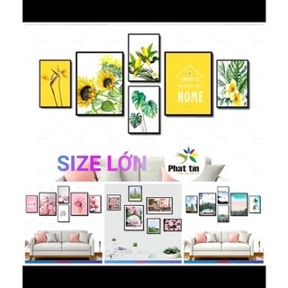Tranh treo tường, dán tường Inphattin decor hiện đại trang trí phòng khách, không cần khoan tường.