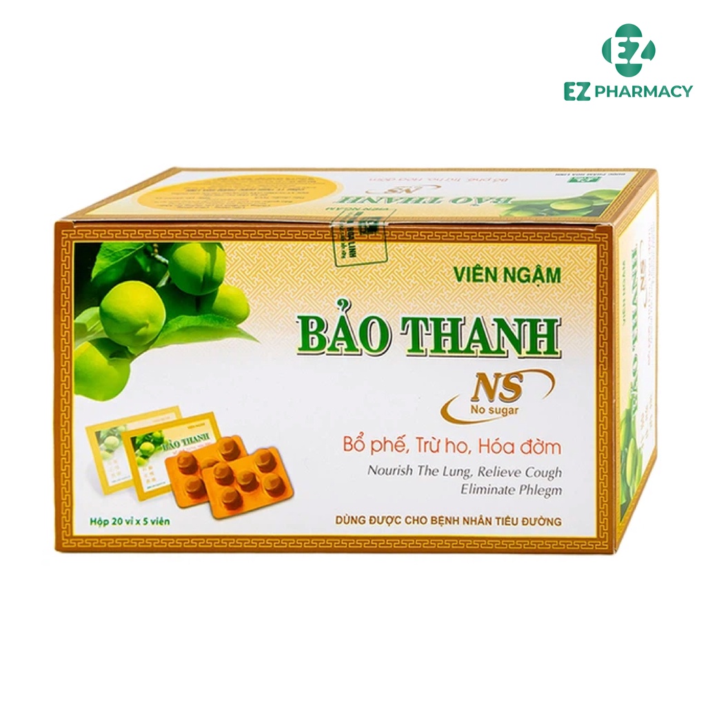 Viên ngậm ho Bảo thanh  - giúp Hỗ trợ giảm ho, rát họng hiệu quả Vỉ 6 viên - EZ Pharmacy