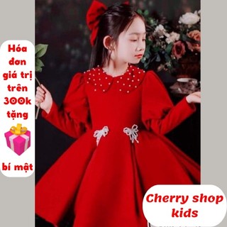 Váy cho bé gái, váy công chúa chất nhung cứng size đại điệu đà cho các bé gái từ 4-8 tuổi Cherry Đà Nẵng