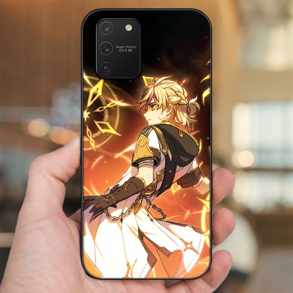 Ốp lưng Samsung S10 Lite viền đen in hình Albedo Genshin Impact