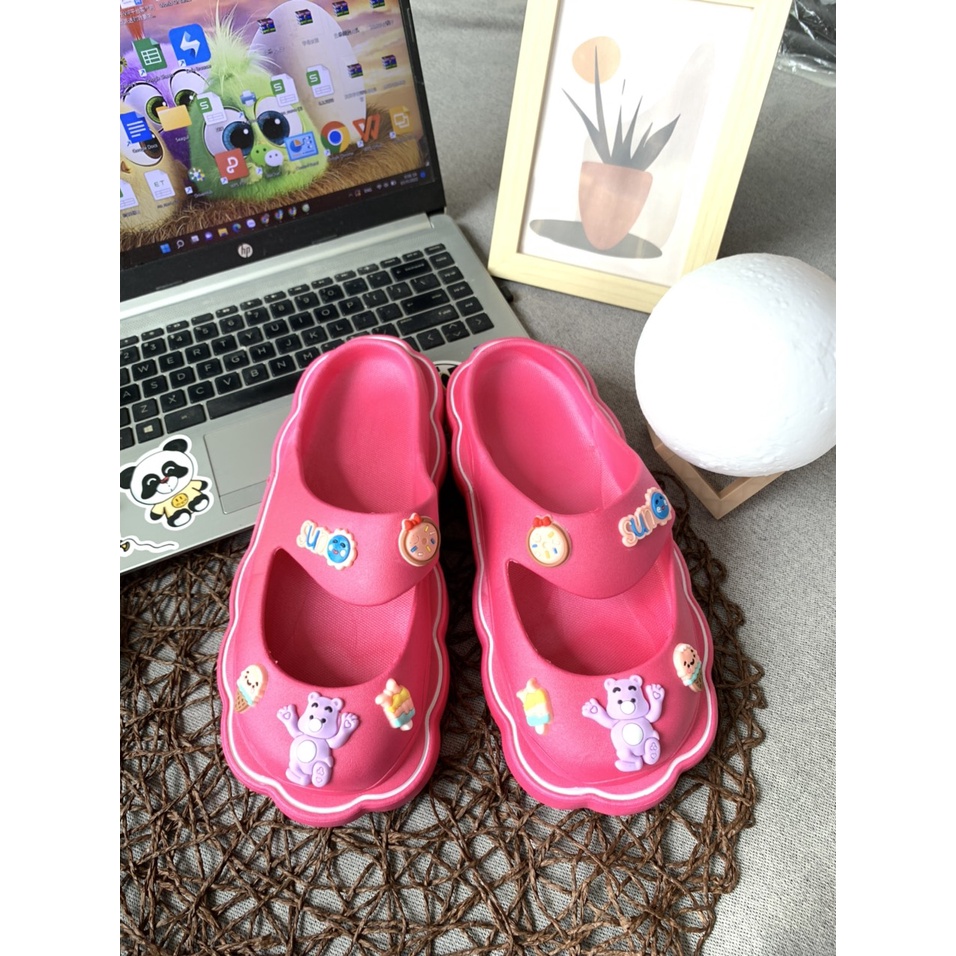 JY479- D14 - Dép crop  nữ  thời trang bánh bèo siêu  dễ thương cực xinh vintag đế mềm chắc chắn