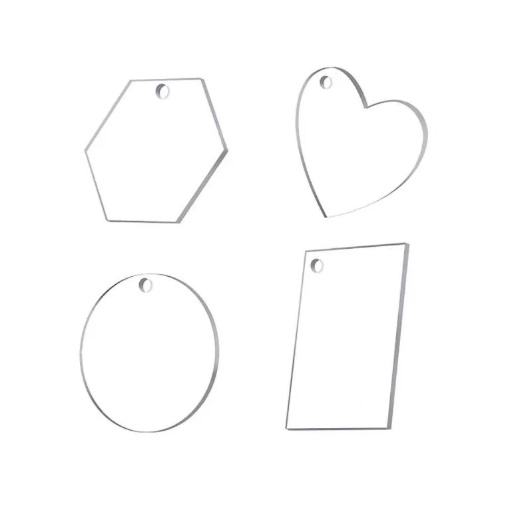 Miếng nhựa mica trắng làm móc khoá tag DIYM1 có thể vẽ trang trí washi lên trên