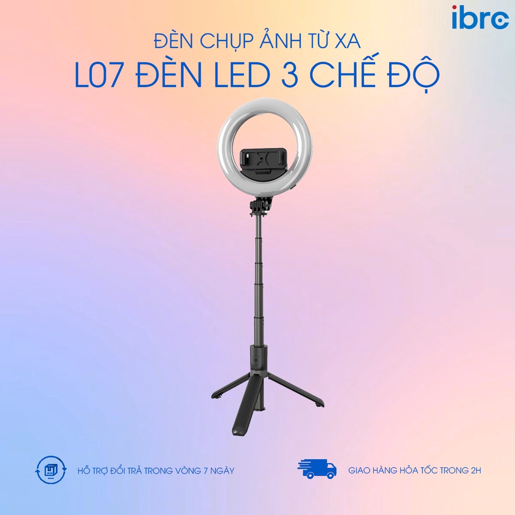 Gậy chụp ảnh tự sướng L07 có đèn led 3 chế độ - Tích hợp tripod và remote bluetooth chụp từ xa, hỗ trợ livestream
