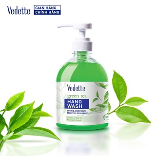 Nước Rửa Tay Trà Xanh 500ml Dạng Chai VEDETTE - KHÁNG KHUẨN VÀ DƯỠNG ẨM