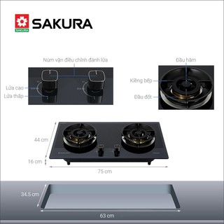 Bếp gas âm SAKURA SG-2668GB (Hàng Chính hãng - Bảo hành 24 tháng)